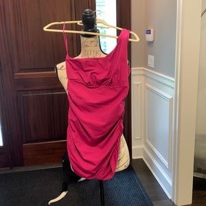 Fuchsia one shoulder Susan Monaco top